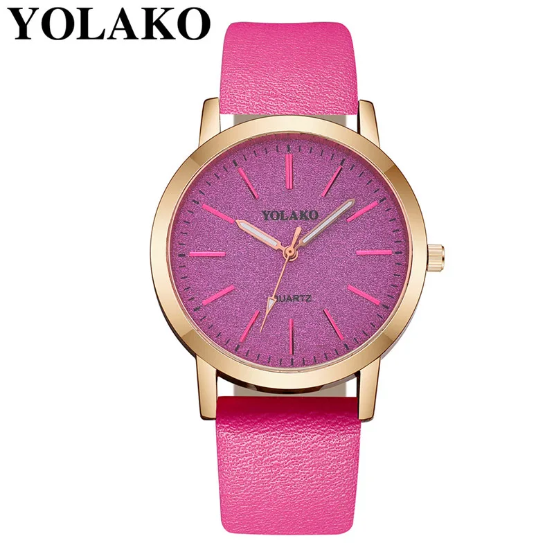 Лидирующий бренд, высокое качество, модные женские простые часы Geneva, искусственная кожа, аналоговые кварцевые наручные часы, часы saat, подарок - Цвет: Розовый