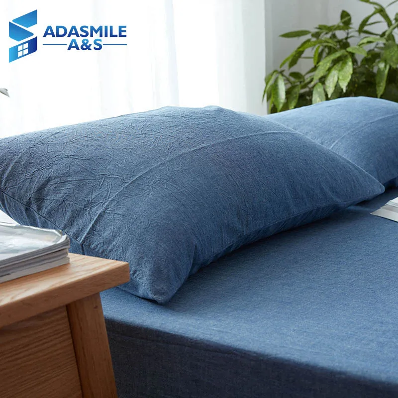 

100% Cotton Solid Color Bed Pillow Cover 48*74cm Rectangular Pink/Blue/Grey Pillowcase Sleeping Bedding Pillow Case