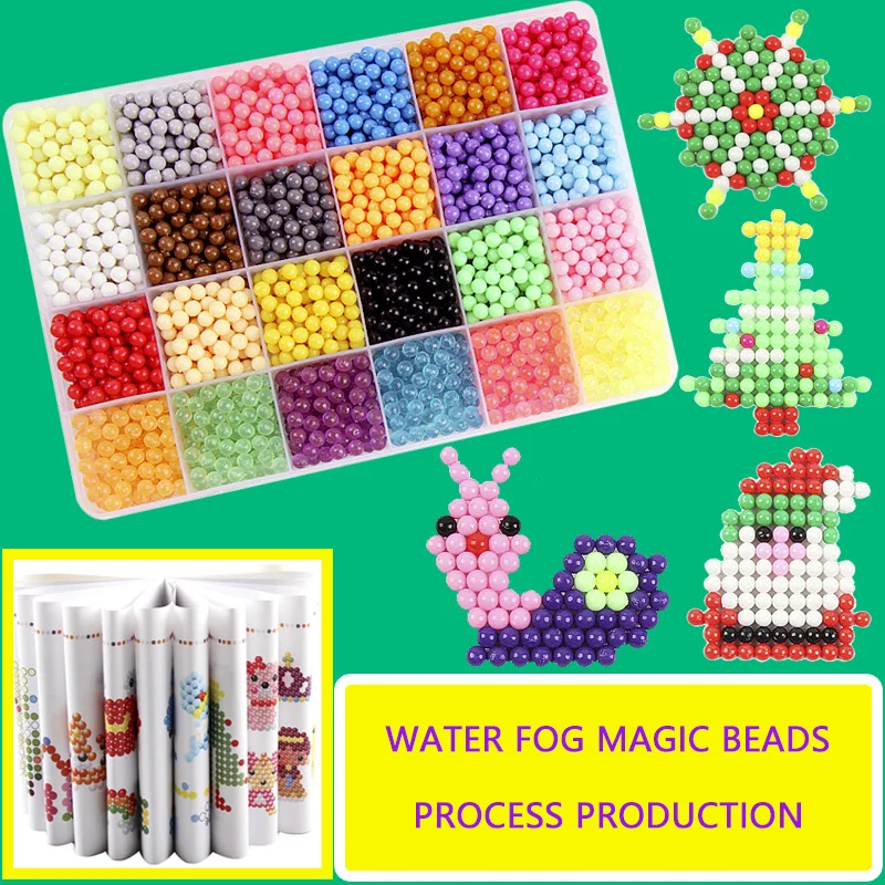 

Montessori Educational Handmade DIY Magic Aqua Beads box Set 3D Spell Replenish Beans Kids Brain Creative Water Toys Kids Gifts