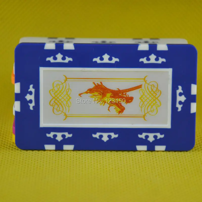 FM-006 прямоугольная Покерная фишка, ABS материал, без номинальной стоимости, голова дракона, 6 шт./партия