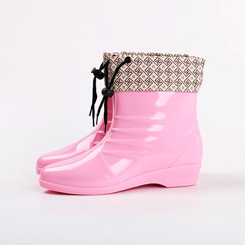 

2019 New Winter Fashion Warm Rainshoes Women's Slip-proof Midbarrel Martin Boots Waterproof Shoes Snow Rubber Shoes