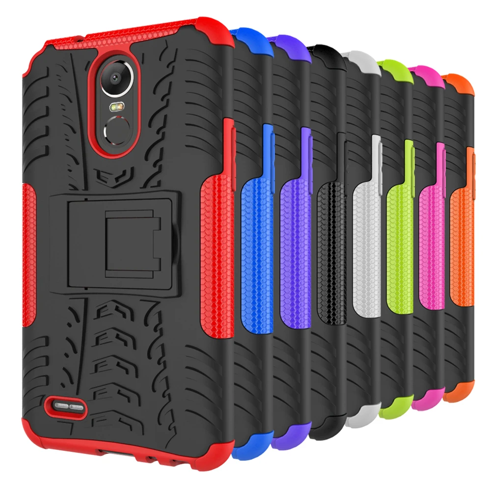 

Silicon + Plastic 2 in 1 Dual Layer Shockproof Stand Phone Protection Case Cover For LG Stylus 3 2017