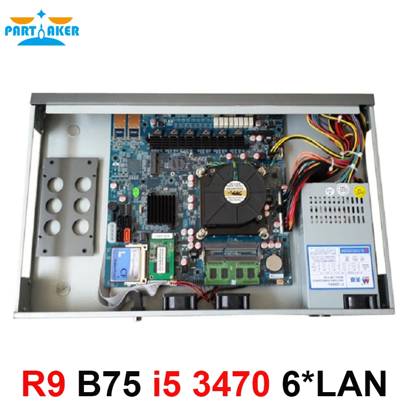 1U брандмауэр с 6 процессорами intel PCI E 1000M 82583 в Gigabit LAN Intel Quad Core i5 3470 3 2 ГГц процессор