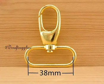 

Lobster Clasps Clips Claw purse hooks Swivel snap hook gold 38mm 6pcs AB41