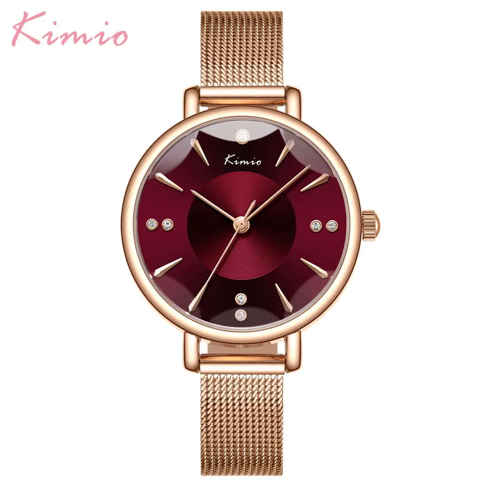 

KIMIO Brand Rose Gold Ladies Watch Stainless Steel Women Bracelet Watch Waterproof Clock Quartz Wristwatch Fashion Women Watches