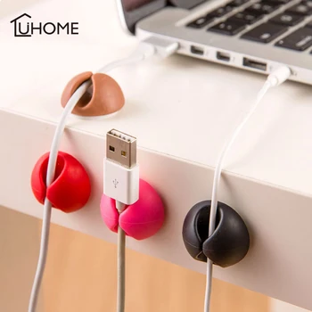 

6pcs Desk Set Wire Clip Electrical Wire Fitted Hooks&Rails Data Cable Glands Winder Organizer Tie Mounts Home Office Storage