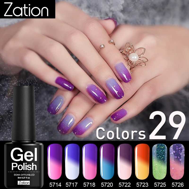 

Zation 1pcs Temperature Color Changing Nail Gel Polish Soak-off UV Gel Polish Beauty Chameleon Thermo UV LED Nail Varnish Art