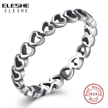 

Fashion Authentic Solid 925 Sterling Silver Forever Love Heart Finger Ring Women Wedding Jewelry Christmas&Valentine's Day Gift