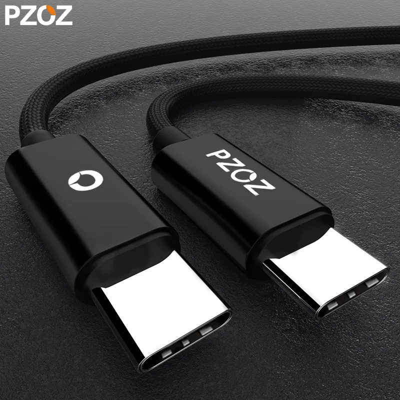 Goede Pzoz Kabel Usb Type C Naar Usb Type C 3a Voor Macbook USB C Male Naar USB C Mannelijke PD fast Charger Usbc Oplader Voor Samsung Galaxy S9