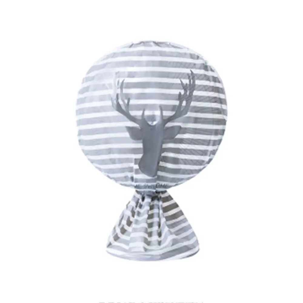 Cartoon Standing Fan Cover Waterproof Round PEVA Vertical Clean Reusable Family Storage - Цвет: Striped deer short