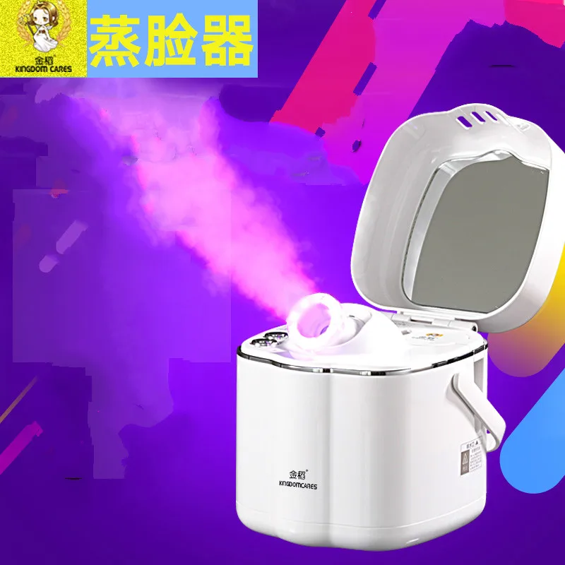 

Facial Humidifier IPL Hot Steaming Face Device Nano Ion Spayer with Mirror Large Capacity Portable Beauty Instrument White