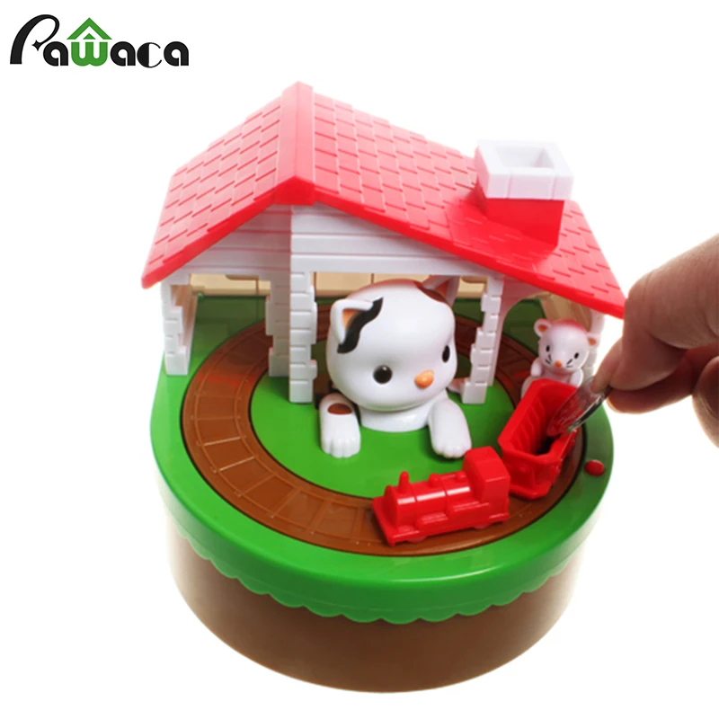Cute CAT & MOUSE BANK Coin Save Money Box Toy Banks Collecting Saving