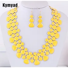 Kymyad, золотой цвет, ювелирные наборы для женщин, Bijoux Femme, ожерелье, набор, новинка, Gourd, ожерелье, s& Подвески, массивные ювелирные наборы