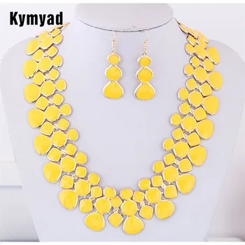 

Kymyad Gold Color Jewellery Sets For Women Bijoux Femme Necklace Set New Gourd Necklaces & Pendants Statement Jewelry Sets