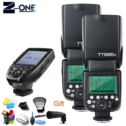 Godox TT685N ttl камера вспышка 2,4 ГГц Высокая скорость 1/8000s GN60 с Xpro-N ttl беспроводной передатчик для камеры Nikon s - Цвет: 2pcs TT685N add Xpro
