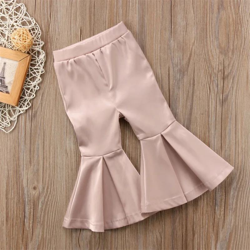 Модные яркие расклешенные штаны для маленьких девочек; леггинсы; повседневные детские брюки стрейч; От 2 до 7 лет