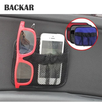 

Backar Universal Auto Car Styling Storage Paste Type Mesh Net Bag Put Phone Sundries For Audi Hyundai BMW Volkswagen Accessories