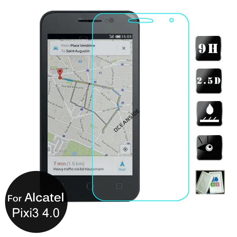 

2PCS Tempered Glass For Alcatel One Touch Pixi 3 4.0 Screen Protector 2.5 9h safety Protective glass on onetouch Pixi3 4 inch