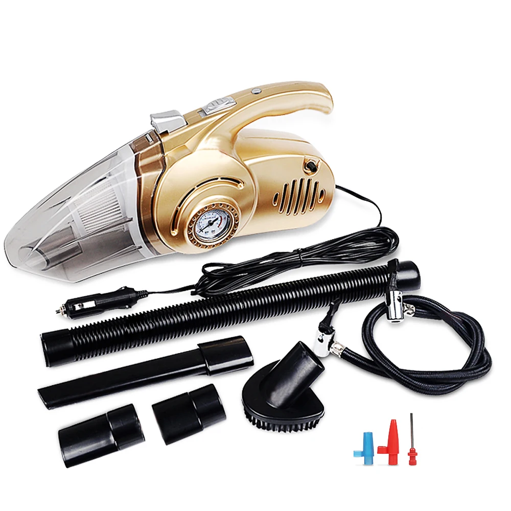 

4 in 1 Multi-function 120W Wet And Dry Dual Use Car Vacuum Cleaner Tire Inflator Pump Auto Air Compressor with LED Light