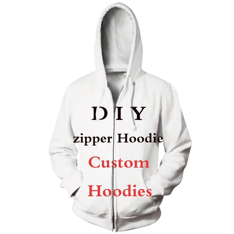 

YOUTHUP 2018 Custom Hoodies Men/Women Coat 3D Print Zipper Sweatshirts DIY Custom Design Hoodies Men For Drop Shipper Plus Size
