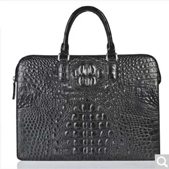 

weitasi Alligator leather handbag fashion high-volume business casual briefcase men's bag black alligator leather handbag