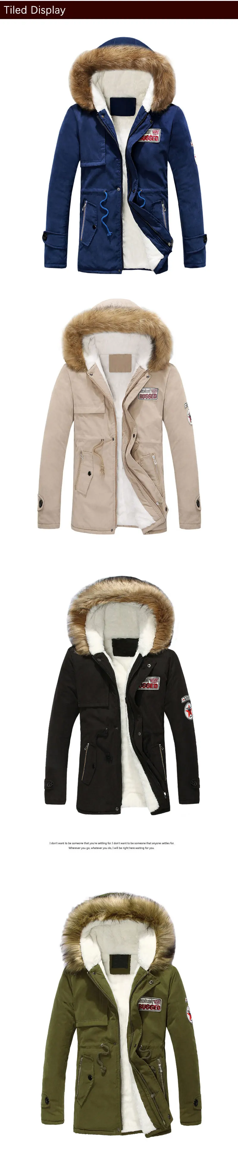 Новая Парка мужская повседневная осенне-зимняя куртка Мужская Утепленная теплая хлопковая Куртка Jaqueta Masculino с капюшоном брендовая одежда M-4XL