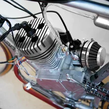 Новинка, 1 шт, серебряная гоночная CNC велосипедная головка цилиндра, замена, высокое качество, подходит для 66cc 80cc велосипед с двигателем на Газу круглый#292692