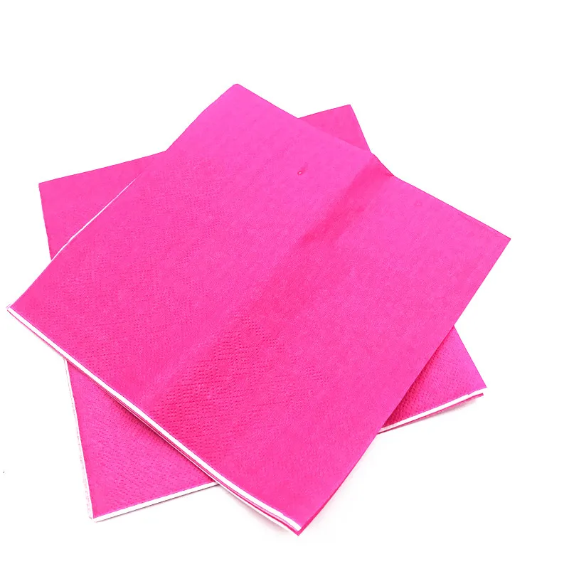 20pcs/lot rose red color napkins birthday party decoration solid color