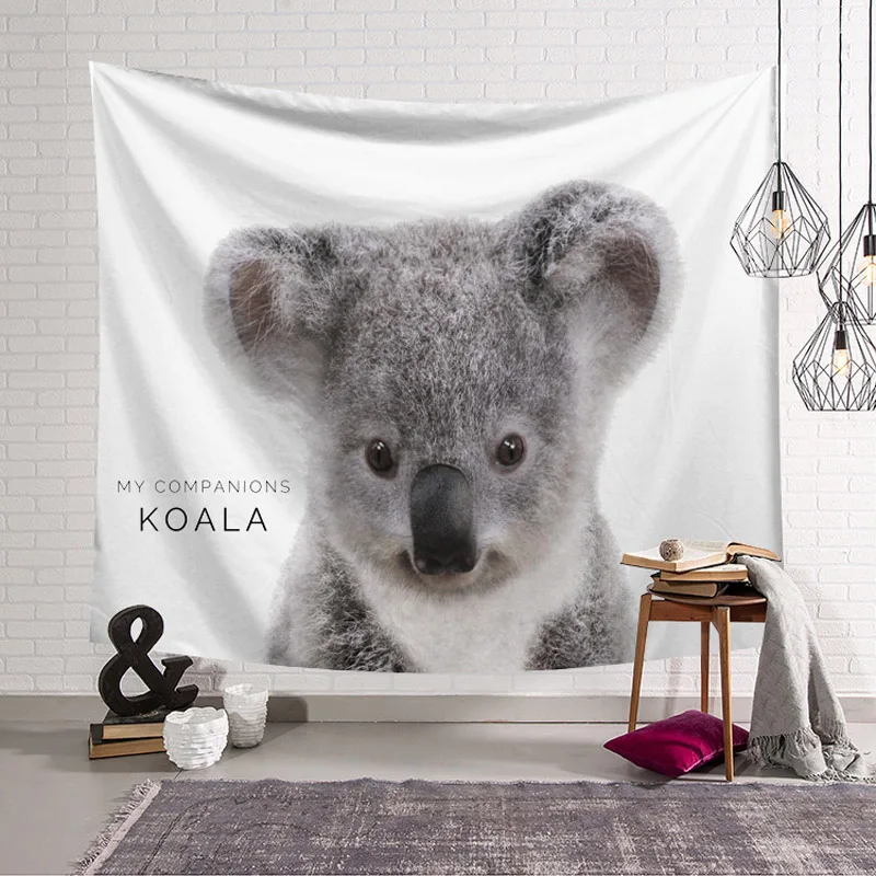 Cute Animal tapestry wall hanging Bohemian bedspread dorm decor tapestries Shooting background yoga mat Rug Panda Koala Elephant
