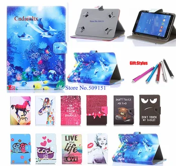 

Luxury print pattern Leather Cover Case RUSSIA For Irbis TX49 7inch Universal Tablet Android 7.0 inch Tablet PC PAD Free Pen