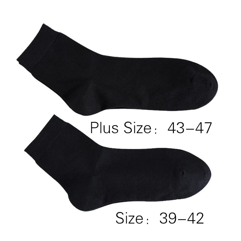 Высокое качество Мужские хлопковые носки 10 пар/лот осенние зимние дышащие теплые носки черные деловые мужские длинные носки размера плюс 39-47