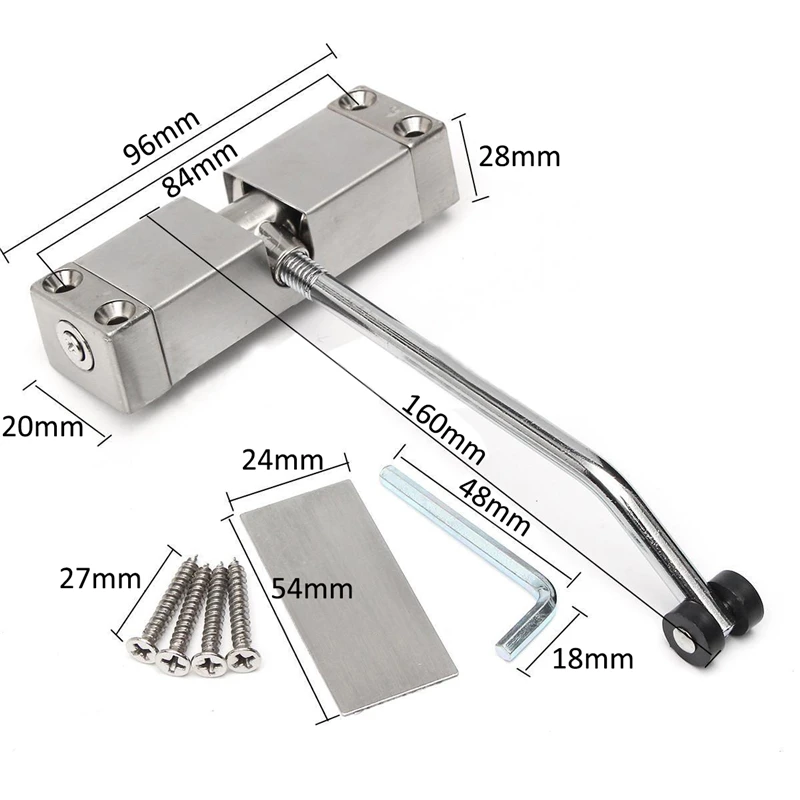 Spring Door Closer Door Closer Mute Automatic Mounted Adjustable Surface Installation Furniture Hardware