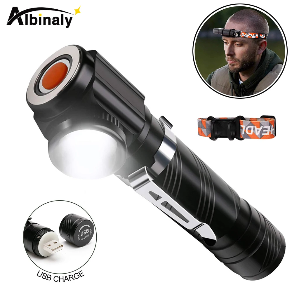 Kopen Multifunctionele LED Zaklamp Ingebouwde batterij USB opladen Met magneet Voor night rijden night fishing camping