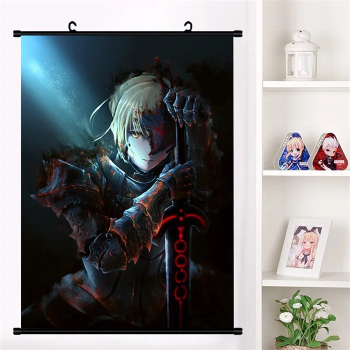 Аниме игра Fate/stay night Arturia Pendragon Saber Alter настенный свиток Фреска плакат Настенные подвесные плакаты коллекция домашнего декора - Цвет: C