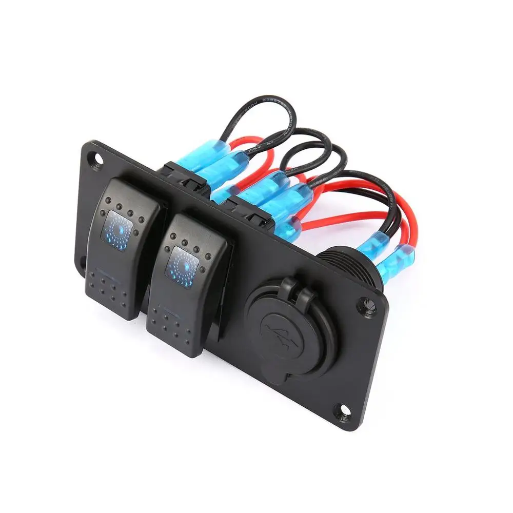 Новый 2 Gang автомобильный МОРСКОЙ КАТЕР 5 Pin LED клавишный выключатель панель
