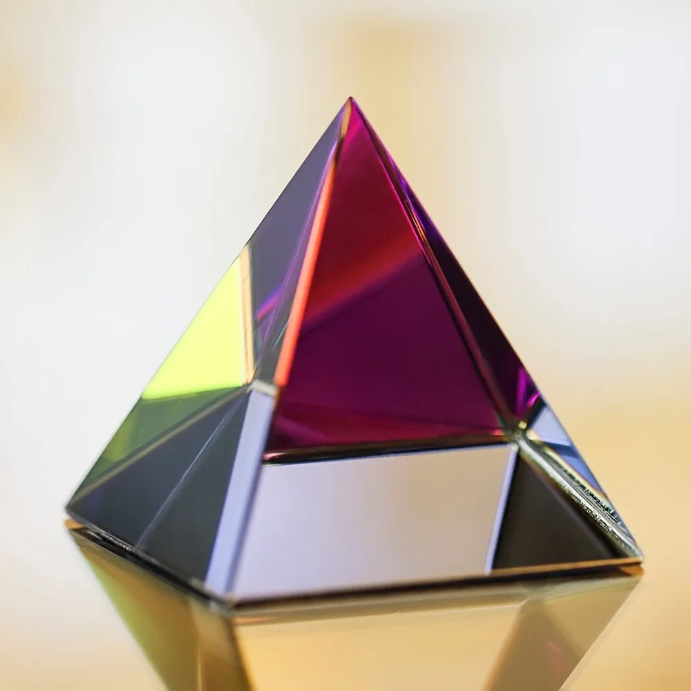 3 размера Египетский Кристалл Стекло Пирамида фэн шуй кристаллы ремесло орнамент чакра исцеляющий амулет домашний декор(многоцветный