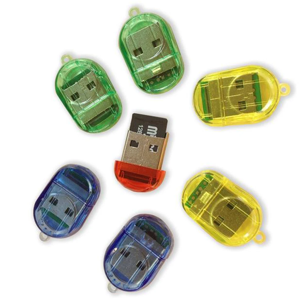 Высокоскоростной мини TF Micro кард-ридер USB 2,0 Micro T-Flash TF кард-ридер цвет случайный