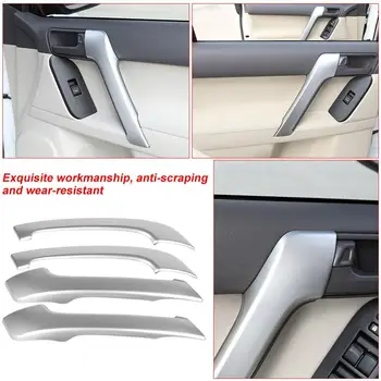 

4Pcs Interior Door Handle Trim Cover Frame Silver Chrome for Toyota Land Cruiser Prado J150 2010-2018 Car Styling