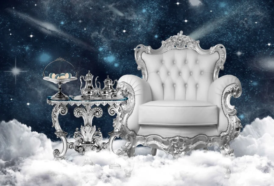 Роскошное кресло Dreamy с кристаллами, Флагон, облако, блестящая Звезда, Детская фотография, фон для фотосессия Фотостудия