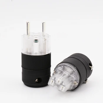 

one pair Schuko Mains Power Plug silver Plated Connector IEC Female plug