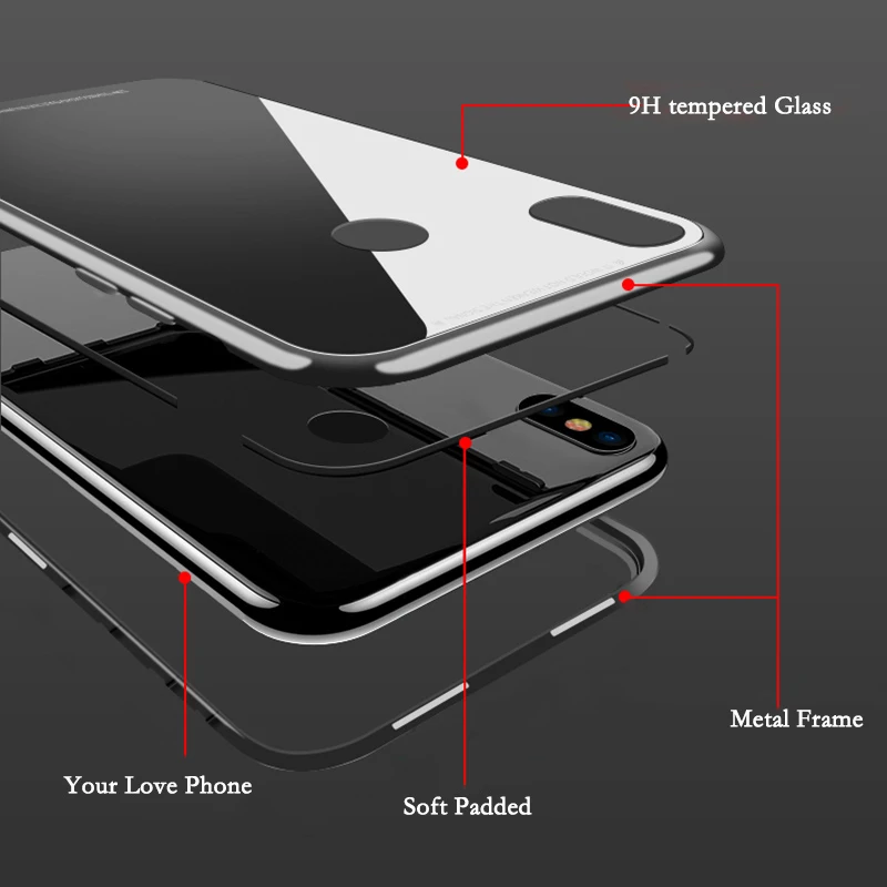Чехол с магнитной адсорбцией для Xiaomi Redmi Note 7 на Ksiomi Note7, а не 7, металлическая рамка, встроенный Магнит, чехол Xaomi Note7 Pro Coque
