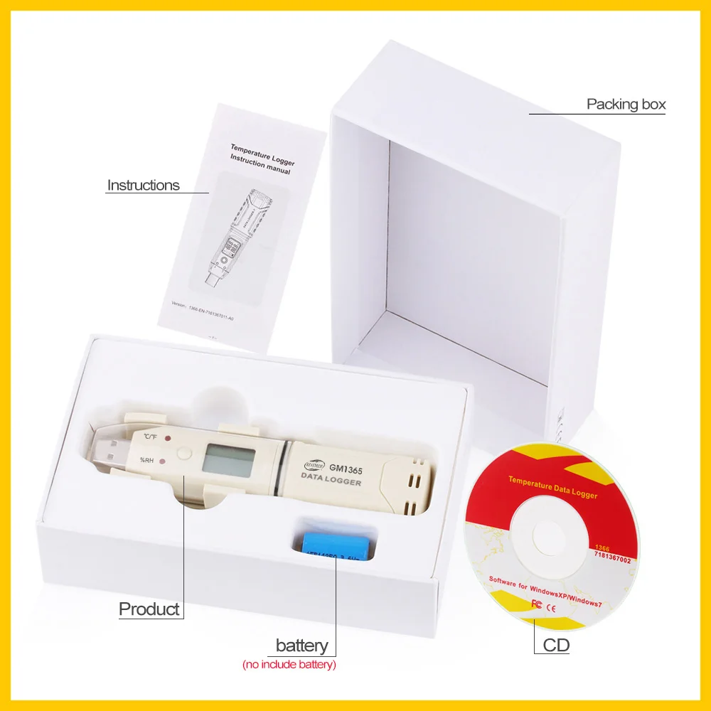 Lcd регистратор данных температуры влажности USB цифровой регистратор температуры влажности-30~ 80 градусов Цельсия ТЕА автоматический Регистратор GM1365-BENETECH