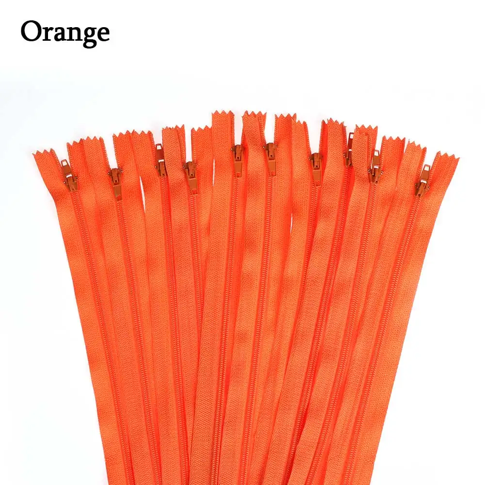 Orange 10 шт./лот 20 см длина красочные нейлоновые молнии портной для брюк одежды швейные изделия ручной работы DIY аксессуары - Цвет: Orange