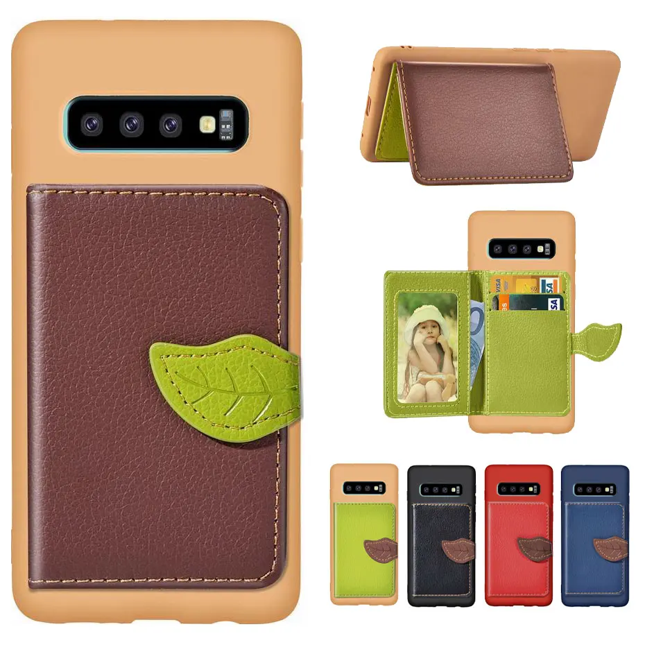 

Phone Case For Samsung Galaxy S10 S10e PU Leather Wallet Card Holder + Soft Silicone Back Case For Coque Samsung Galaxy S10 Plus