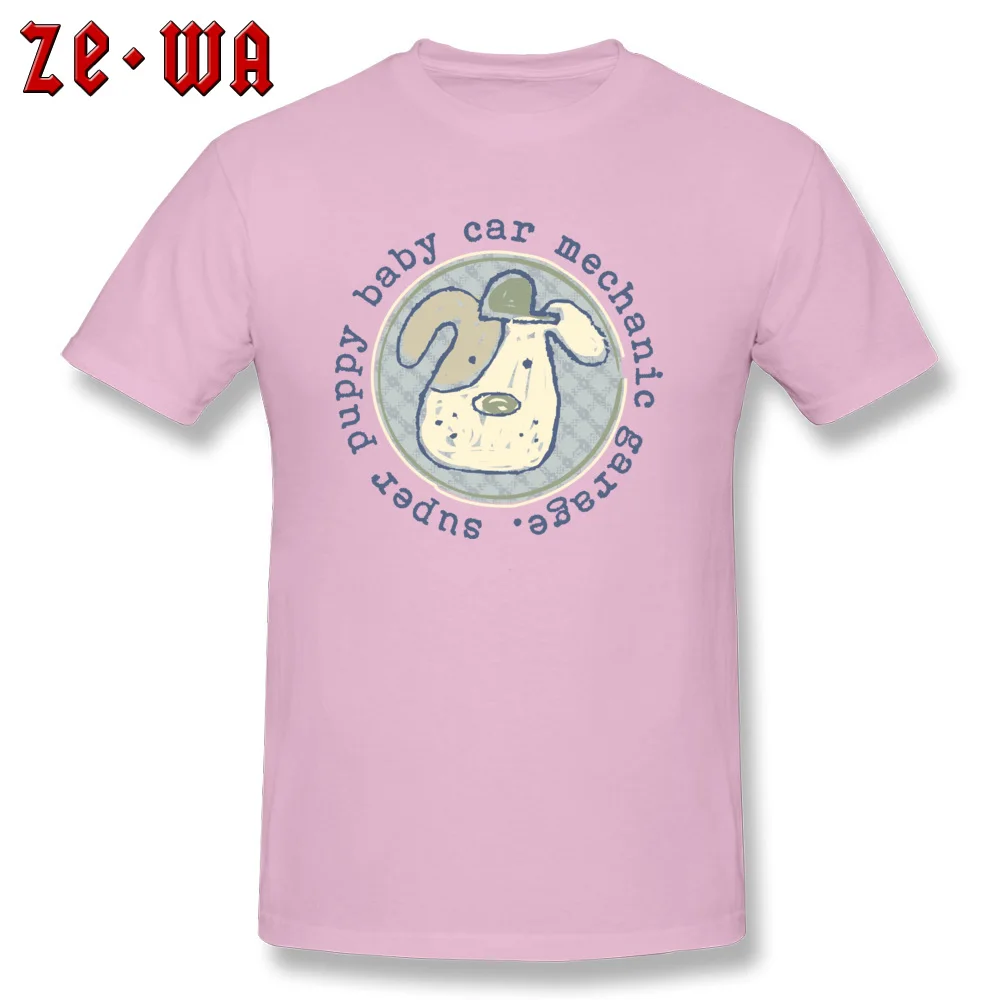 Company Men Tshirts hand painted puppy 21264 Slim Fit Tops T Shirt NEW YEAR DAY 100% Cotton Fabric O-Neck Tops Tees Short Sleeve hand painted puppy 21264 pink