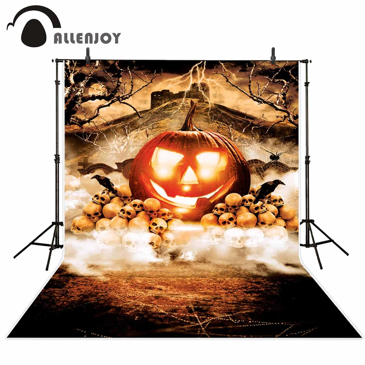 Allenjoy 写真の背景終末スパイダースカルカボチャハロウィン背景新生児オリジナルデザインファンタジースタジオ小道具 Studio Props Halloween Backdropbackdrop Design Aliexpress