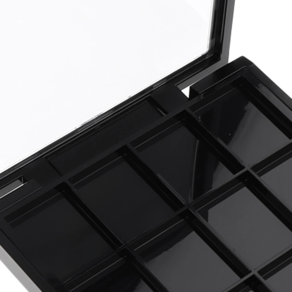Black 12 Space Makeup Palette for Eyeshadows Highlighters Cosmetic Lip Color Balm