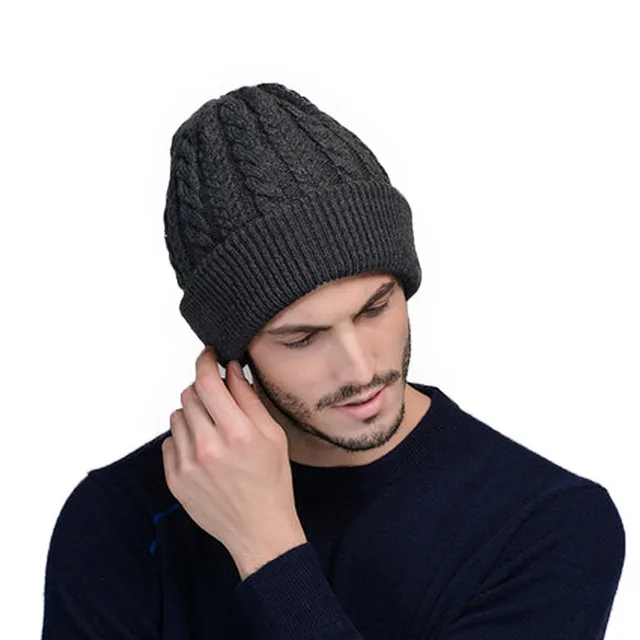 Aliexpress.com : Buy FS Men Wool Rabbit Fur Winter Beanie Hats Warm Cap ...