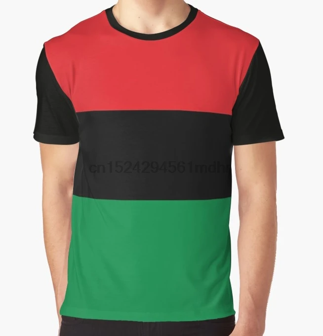 

All Over Print T-Shirt Men Funy tshirt Pan African Flag T-Shirt UNIA Flag Sticker Afro American Flag women t shirt