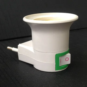 

SOLLED Promotion E27 85-265V 40A LED Light Male Socket to EU Type Plug Adapter Converter for Bulb Lamp Holder With ON/OFF Button